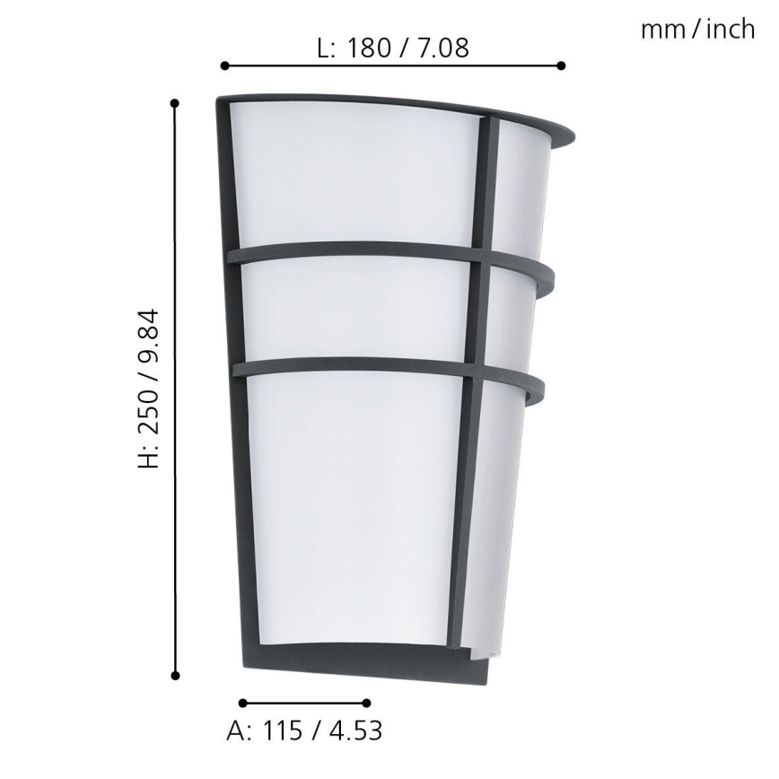 Eglo 94138 - Aplică de perete LED pentru exterior BREGANZO 2xLED/2,5W/230V IP44