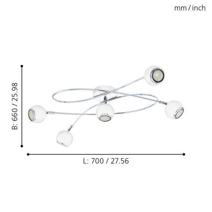 Eglo - LED Lampa spot 5xGU10-LED/3W/230V