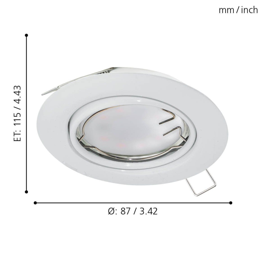 Eglo - Set de 3 spoturi LED încastrate PENETO 1x GU10-LED/5W/230V