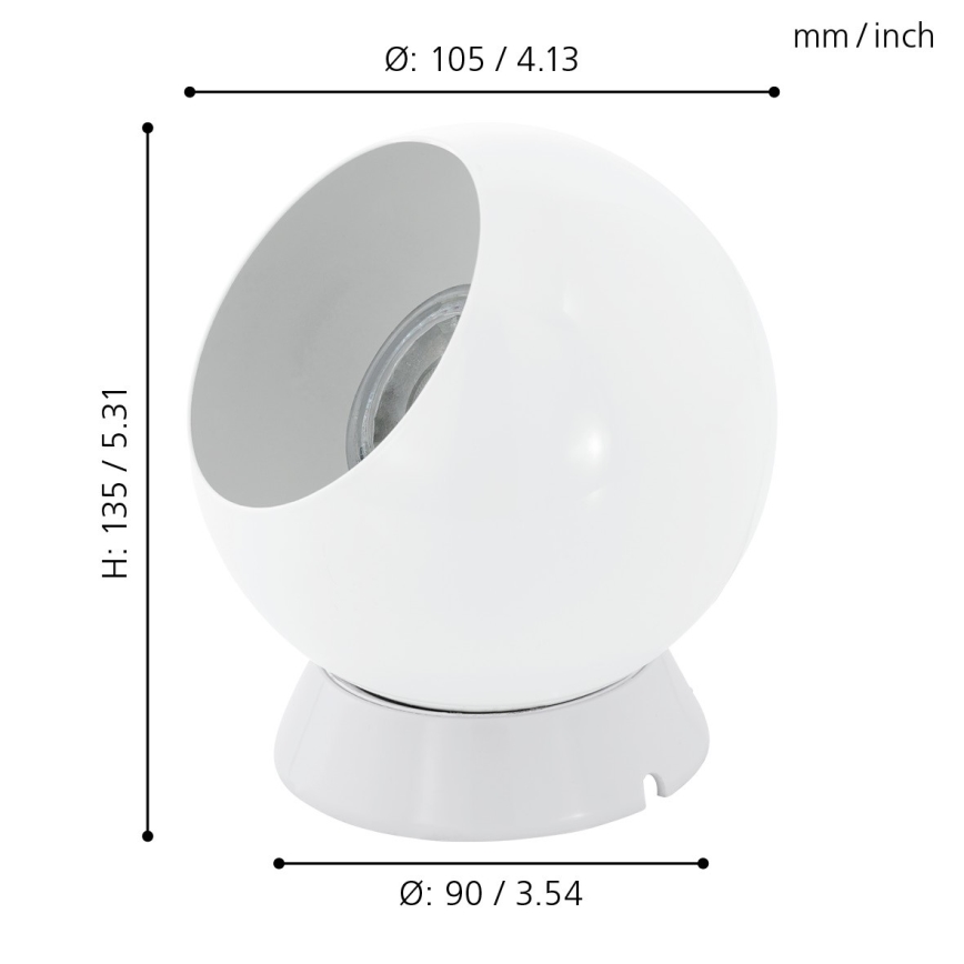 Eglo - Lampă LED de masă/pe perete 1xGU10/2,8W/230V albă
