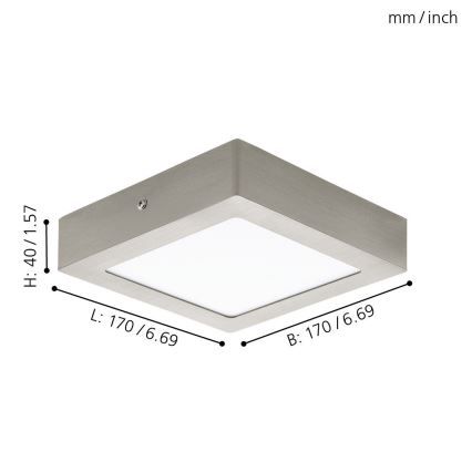 Eglo 94524 - Plafonieră LED FUEVA 1 LED/10,9W/230V 17x17 cm