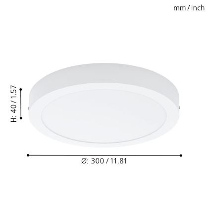 Eglo 94536 - LED Plafoniera FUEVA 1 LED/24W/230V