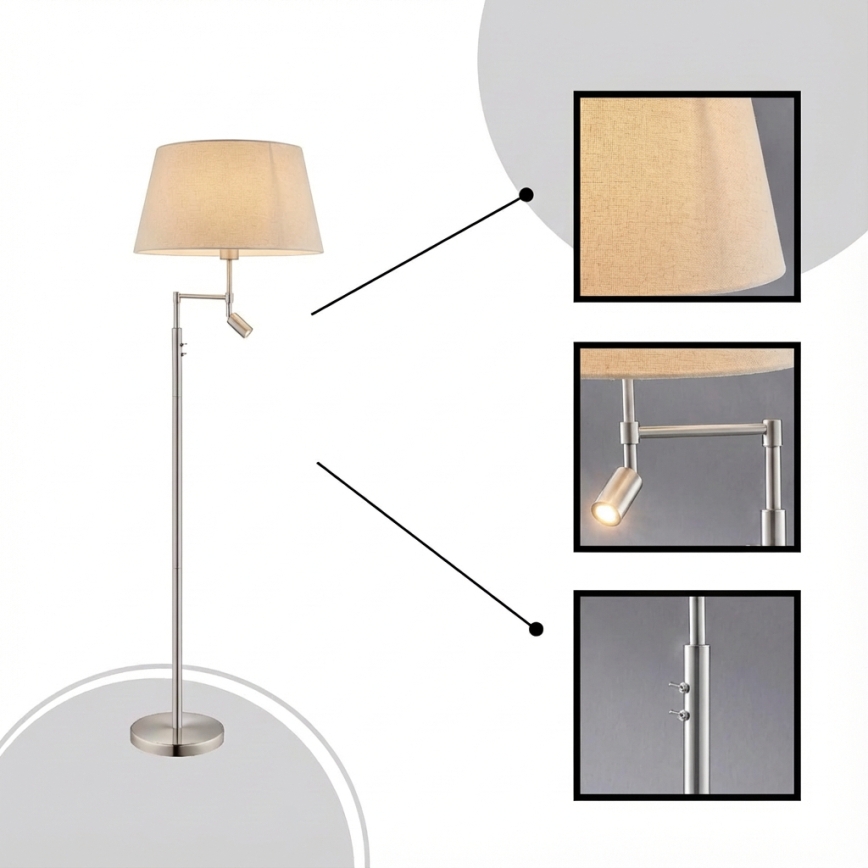 Eglo - Lampadar 1xE27/60W + LED/2,1W