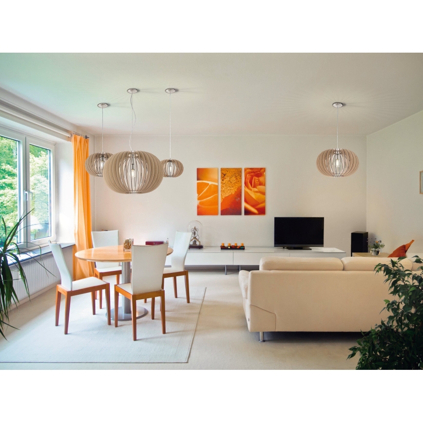 Eglo 95042 - Lustră suspendată STELLATO, 1xE27/60W/230V, diam. 70 cm, bej