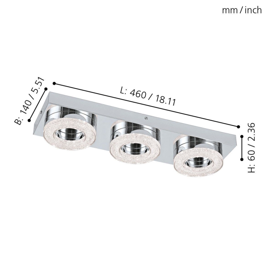 Eglo 95663 - Plafonieră LED FRADELO 3xLED/4W/230V