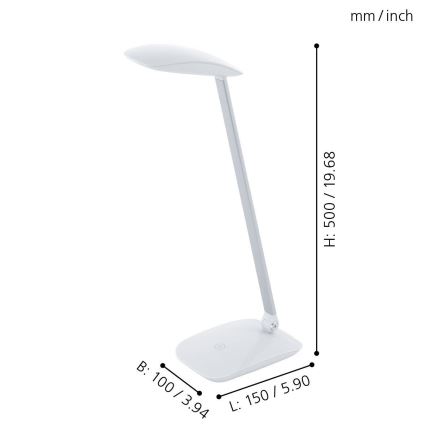 Eglo - Lampă de masă LED dimabilă, 4,5 W, 12 V/230 V