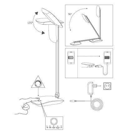 Eglo - Lampă de masă LED dimabilă, 4,5 W, 12 V/230 V