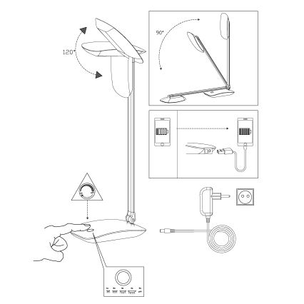 Eglo - Lampă de masă LED reglabilă LED/4,5W/USB