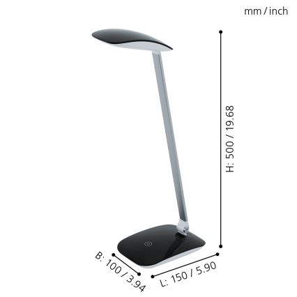 Eglo - Lampă de masă LED reglabilă LED/4,5W/USB