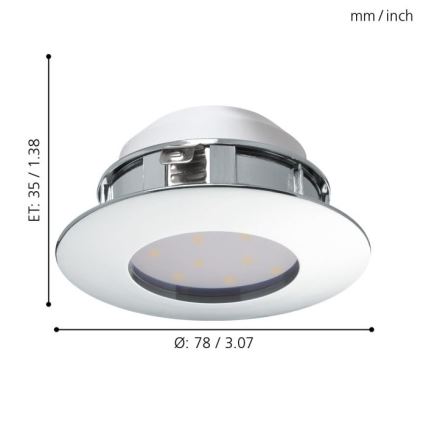 Eglo - Set de 3 spoturi LED încastrate PINEDA LED/4,9W/230V