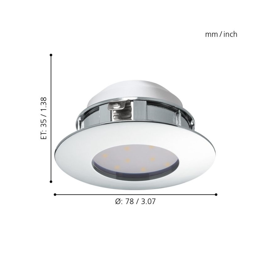 Eglo - Set de 3 spoturi LED încastrate PINEDA LED/4,9W/230V