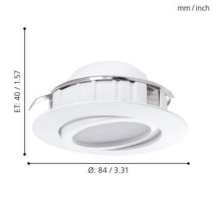 Eglo - Set de 3 spoturi LED încastrate PINEDA LED/4,9W/230V