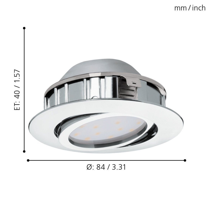 Eglo - Set 3x spoturi LED încastrate PINEDA LED/4,9W/230V