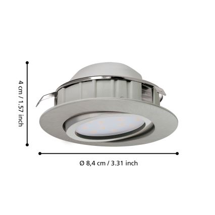 Eglo - Set de 3 spoturi LED încastrate PINEDA LED/4,9W/230V