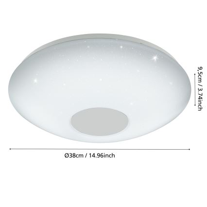 Eglo 95972 - Plafonieră LED reglabilă VOLTAGO 2 LED/20W/230V + telecomandă