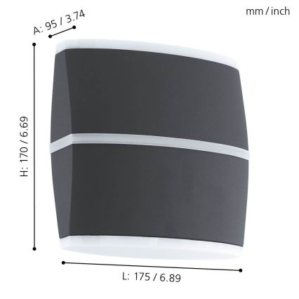 Eglo - LED Corp de iluminat perete exterior 2xLED/6W