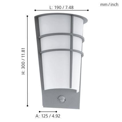 Eglo 96017 - Aplica LED de exterior cu senzor BREGANZO 1, 2xLED/2,5W, IP44