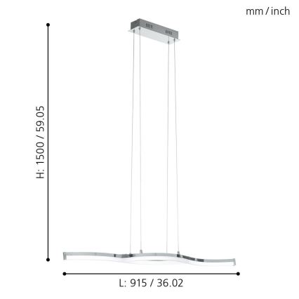 Eglo 96101 - Lustră LED LASANA 2, 2 x LED/10,5W/230V