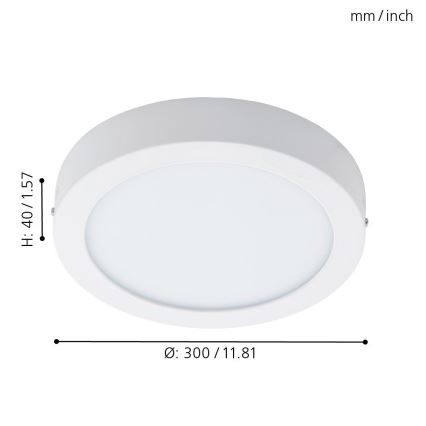 Eglo 96168 - Plafonieră LED de baie FUEVA 1 LED/22W/230V IP44 Ø30 cm