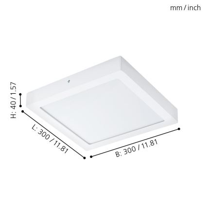 Eglo 96169 - Plafonieră LED pentru baie FUEVA 1 LED/22W/230V IP44 30x30 cm
