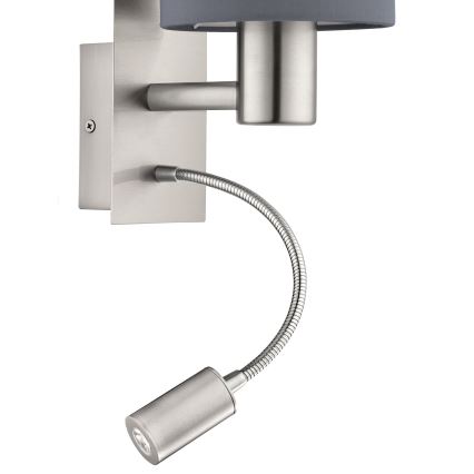 Eglo - Lampă flexibilă LED 1xE27/40W+LED/3,8W gri