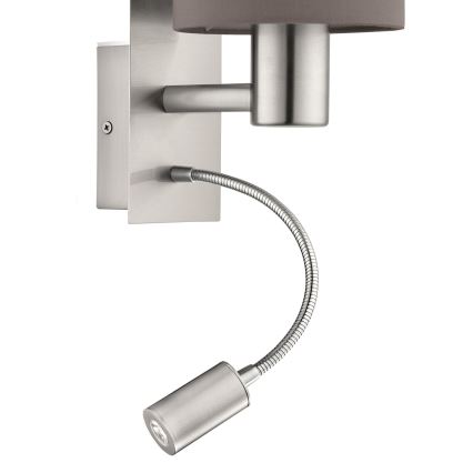 Eglo - Lampă flexibilă LED 1xE27/40W+LED/3,8W gri