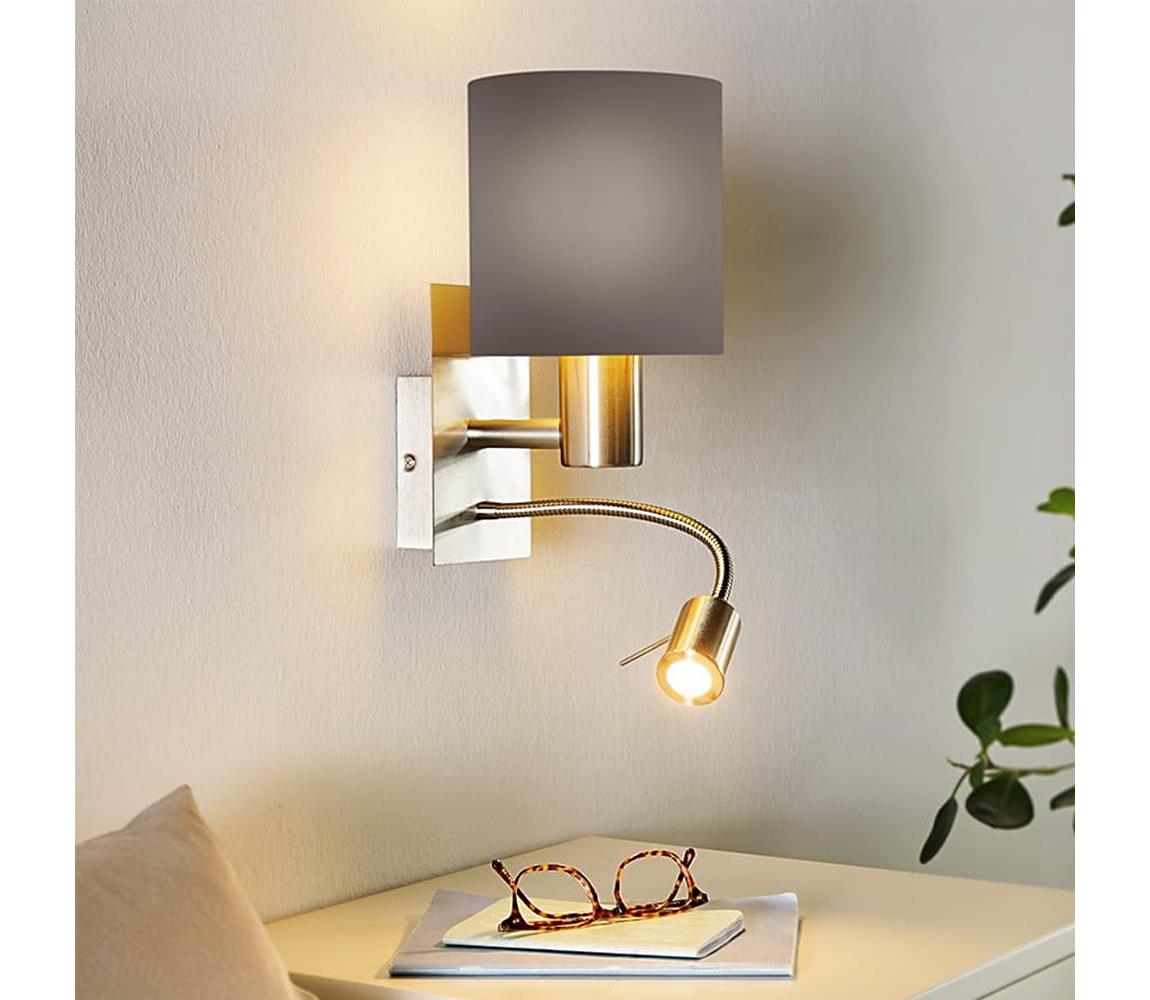 Eglo 96481 - LED Aplică perete PASTERI 1xE27/40W+LED/35W gri