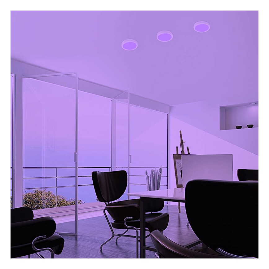 Eglo - Plafonieră LED RGBW dimabilă FUEVA-C, 15,6 W, 230 V, Bluetooth, Ø 22,5 cm