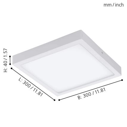 Eglo - Plafonieră LED RGBW dimabilă FUEVA-C LED/21W/230V 30x30 cm
