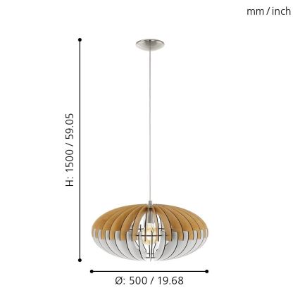 Eglo - Lampa suspendata 1xE27/60W/230V 500mm
