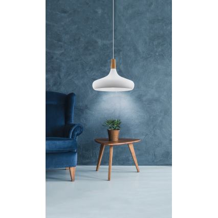 Eglo - Lampă suspendată 1xE27/60W/230V, diametru 40 cm, albă