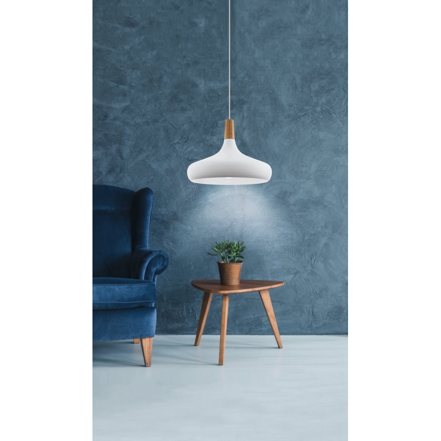 Eglo - Lampă suspendată 1xE27/60W/230V, diametru 40 cm, albă