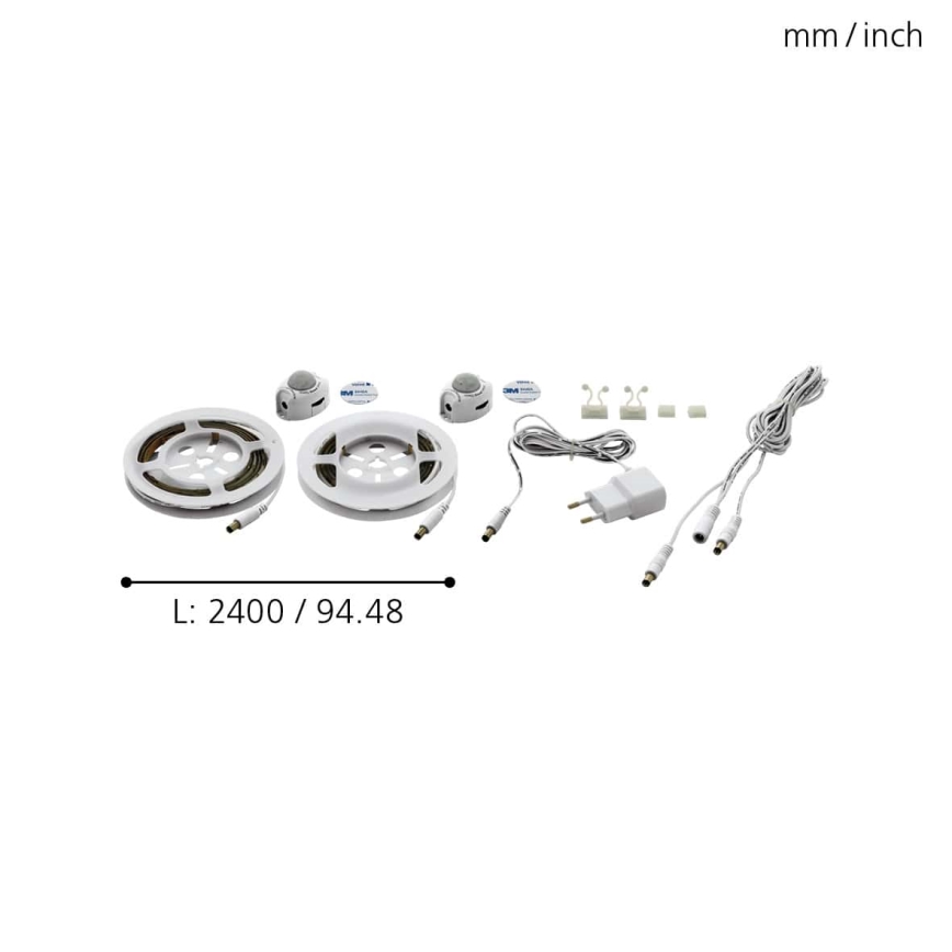 Eglo - SET 2x bandă LED cu senzor de mișcare 2xLED/36x0,1W/230V 2,4m