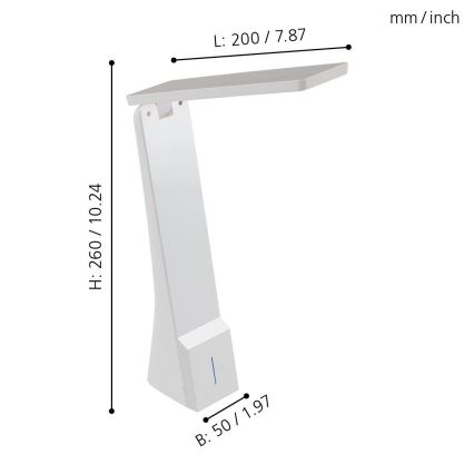 Eglo - Lampă de masă LED reglabilă, LED/1,8W/230V, alb