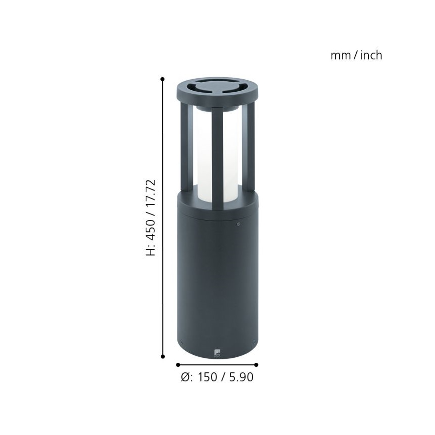 Eglo 97252 - Lampă LED de exterior GISOLA, 12 W, 230 V, IP44, 450 mm