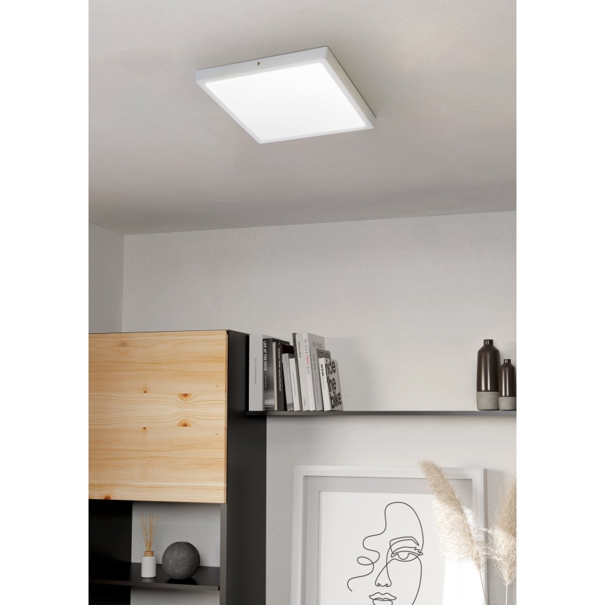 Eglo - Plafonieră LED 25 W, 230 V, albă, pătrată, 4000 K, 40 x 40 cm