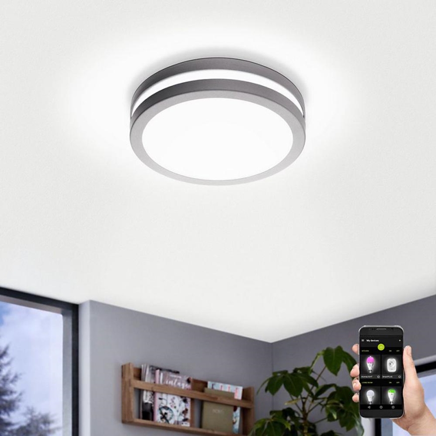 Eglo 97299 - Aplica LED LOCANA-C pentru baie, LED/14W, argintie, IP44, cu intensitate reglabilă