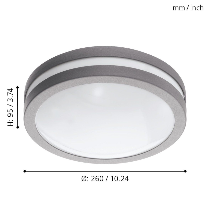 Eglo 97299 - Aplica LED LOCANA-C pentru baie, LED/14W, argintie, IP44, cu intensitate reglabilă