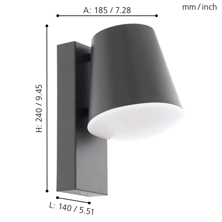Eglo 97482 - Aplica de perete LED reglabilă pentru exterior CALDIERO-C, 1xE27/9W/230V, IP44