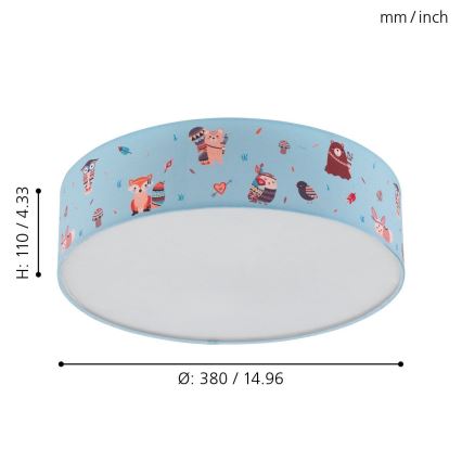 Eglo - Plafonieră copii 2xE27/40W/230V