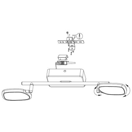 Eglo 97692 - Spot LED RGB PALOMBARE-C 2xLED/5W/230V