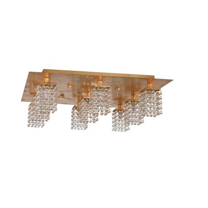 Eglo 97722 - Lustră aplicată LED de cristal PYTON GOLD 9xG9/3W/230V