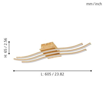 Eglo 97743 - Lustră LED aplicată MIRAFLORES 3xLED/8,6W/230V