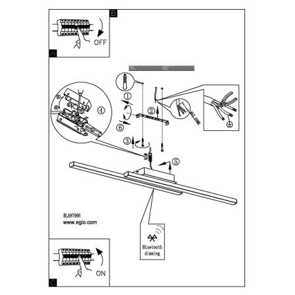 Eglo - Plafonieră aplicată LED RGB reglabilă FRAIOLI-C LED/34W/230V