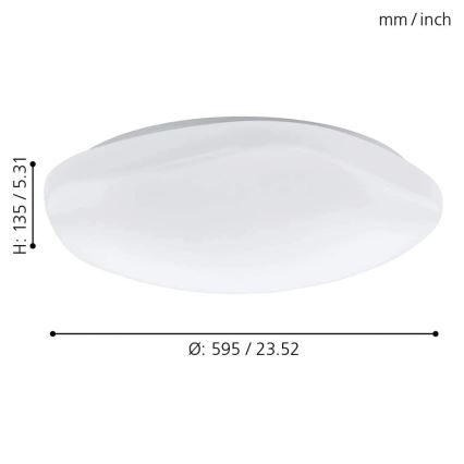 Eglo 97921 - Plafonieră LED RGB dimabilă TOTARI-C LED/34W/230V + telecomandă