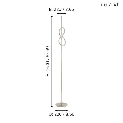 Eglo 97942 - Lampadar LED NOVAFELTRIA LED/13W/230V