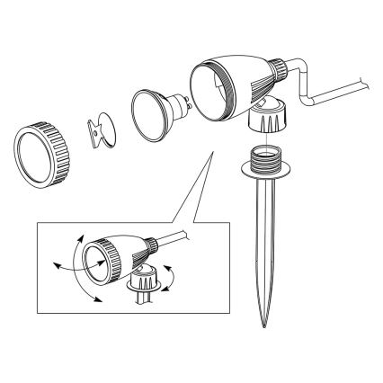 Eglo 98052 - Lampă LED RGB de exterior NEMA-C 1xGU10/5W/230V IP44