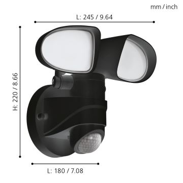 Eglo - Lampă exterior LED cu senzor 2xLED/7,5W/230V IP44