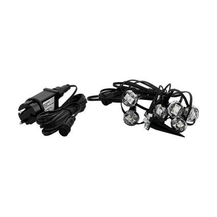 Eglo - Ghirlandă LED decorativă pentru exterior, 9 LED, 10 m, IP65, alb cald