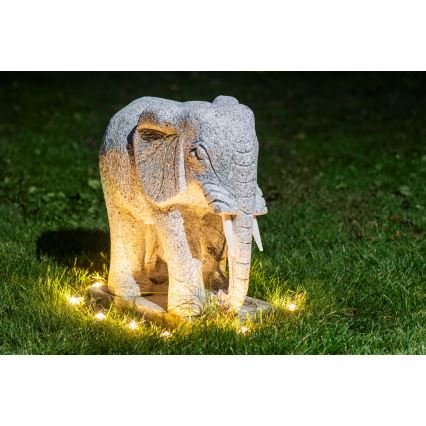 Eglo - Ghirlandă LED decorativă pentru exterior, 9 LED, 10 m, IP65, alb cald